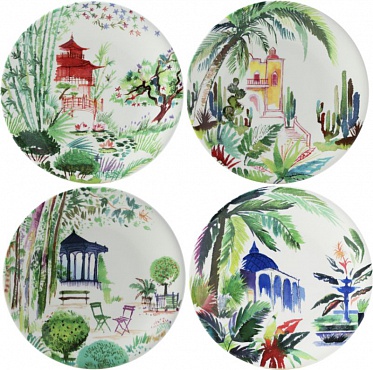Тарелки для канапе ассорти JARDINS EXTRAORDINAIRES 4шт