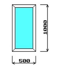 картинка Пластиковое окно 500 х 1000 мм глухое от магазина "Заказ Кровли"
