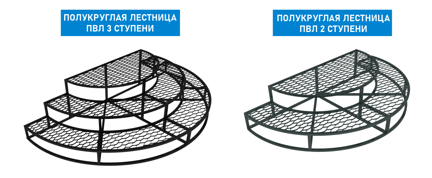 Лестница полукруглая ПВЛ с площадкой — 23 170₽