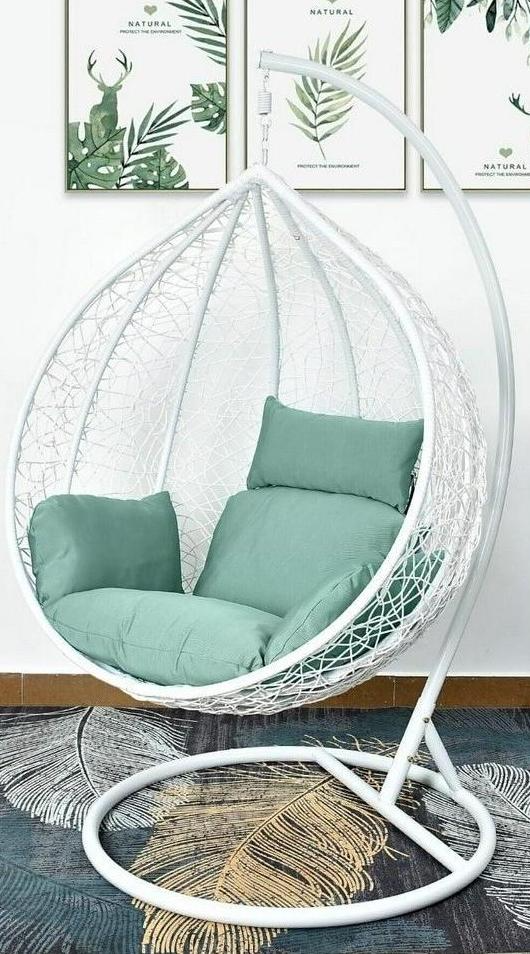 картинка Подвесное кресло из ротанга AFM-168A размер XL White/Green от магазина "Заказ Кровли"