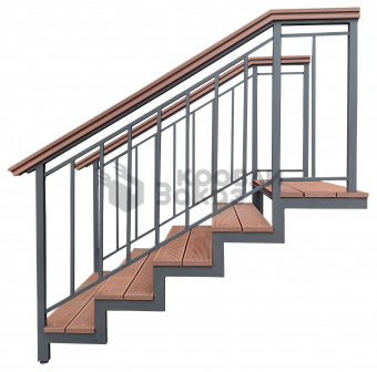 картинка Косоурная лестница 5 ступеней с площадкой от магазина "Заказ Кровли"