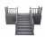 картинка Оптима 8 ступеней с площадкой зашитая с перилами полностью из ДПК от магазина "Заказ Кровли"