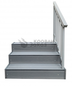 картинка Лестница Оптима 3 ступени ДПК Вельвет серый от магазина "Заказ Кровли"