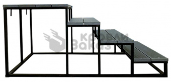 картинка Оптима 4 ступени с площадкой ДПК Вельвет серый от магазина "Заказ Кровли"