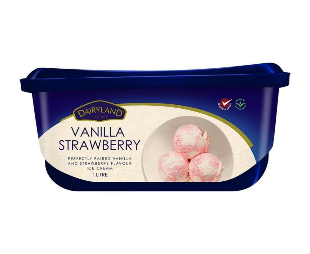 Dairyland Vanilla/Strawberry Ice Cream 1x1L | Bulkbox Wholesale