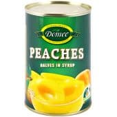 DOMEE PEACH HALVES SYRUP 425G - Bulkbox Wholesale