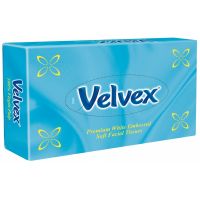 VELVEX FACIAL TISSUE EMBOSSED BLUE STANDARD  80 SHEETS - Bulkbox Wholesale