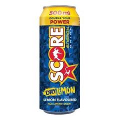 SCORE ENERGY DRINK DRY LEMON 500ML - Bulkbox Wholesale