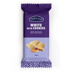 DAIRYLAND WHITE WITH COOKIES CHOCOLATE 80G - Bulkbox Wholesale