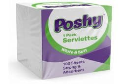 POSHY SERVIETTES 100 SHEETS - Bulkbox Wholesale