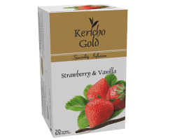 KERICHO GOLD SPECIALITY INFUSIONS STRAWBERRY & VANILLA ENVELOPE TEA BAGS 20'S - Bulkbox Wholesale