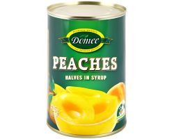 DOMEE PEACH HALVES SYRUP - Bulkbox Wholesale