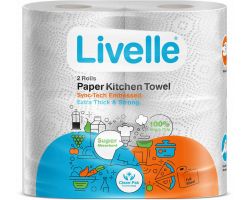 LIVELLE KITCHEN TOWEL TWINS WHITE 2S - Bulkbox Wholesale