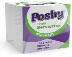 POSHY SERVIETTES  100 SHEETS - Bulkbox Wholesale