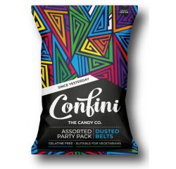 CONFINI LIQUORICE ASSORTED DUSTED BELTS PARTY PACK 6X170G - Bulkbox Wholesale