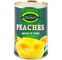 DOMEE PEACH HALVES SYRUP 12X425G - Bulkbox Wholesale