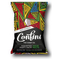 CONFINI LIQUORICE ASSORTED SOUR BELTS PARTY PACK 6X170G - Bulkbox Wholesale