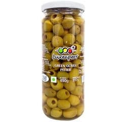 LUXEAPEARS GREEN OLIVES PITTED 6X450G - Bulkbox Wholesale