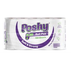 POSHY ROLL POA TOILET TISSUE UNWRAPPED WHITE 4X10S - Bulkbox Wholesale