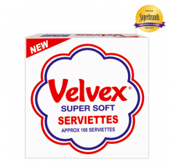 VELVEX WHITE PLAIN SERVIETTES 12X100 SHEETS - Bulkbox Wholesale