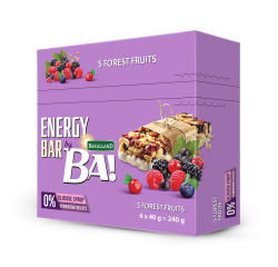 BAKALLAND - BA! ENERGY BAR 5 FOREST FRUITS 25X40G - Bulkbox Wholesale