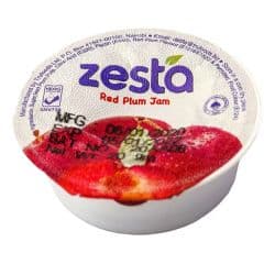 ZESTA RED PLUM JAM TUBS 100X20G - Bulkbox Wholesale