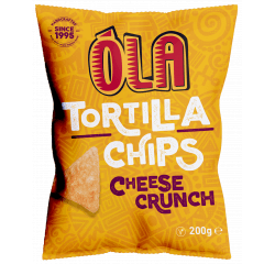 OLA TORTILLA CHIPS CHEESE CRUNCH 12X200G - Bulkbox Wholesale