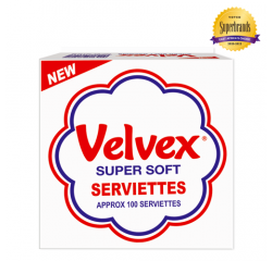 VELVEX WHITE PLAIN SERVIETTES 100 SHEETS - Bulkbox Wholesale