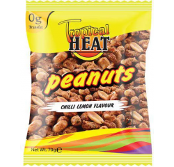 TROPICAL HEAT CHILLI LEMON PEANUTS  70G - Bulkbox Wholesale