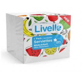 Livelle Serviettes  18x100 Sheets - Bulkbox Wholesale