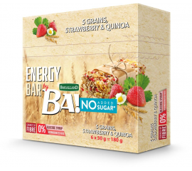 Bakalland - Ba! Bar No Sugar Strawberry & Quinoa   25x30g - Bulkbox Wholesale