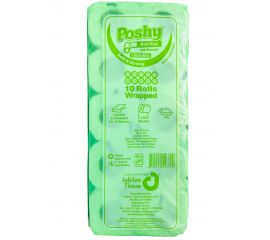 Poshy Roll Poa Toilet Tissue Unwrapped Green 4x10s - Bulkbox Wholesale