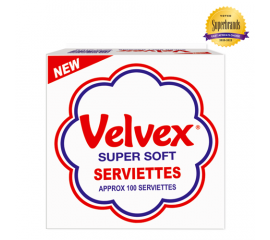 Velvex White Plain Serviettes 12x100 Sheets - Bulkbox Wholesale
