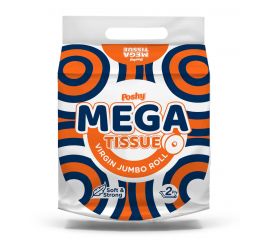 Poshy Mega Tissue Jumbo Roll Wrapped 12x1s - Bulkbox Wholesale