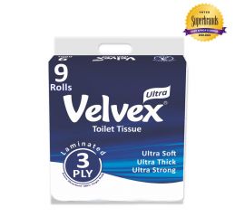 Velvex 3Ply Toilet Tissue Unwrapped 3x9s' - Bulkbox Wholesale