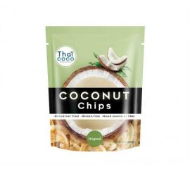 Thai coco Coconut Chips Original  6x40g - Bulkbox Wholesale