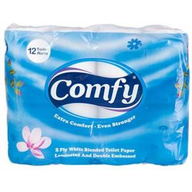 Comfy Deluxe 2ply  Tissue Roll 4x12Pack - Bulkbox Wholesale