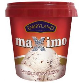 Dairyland Maximo Van Choc flakes Ice Cream 12x175ml - Bulkbox Wholesale