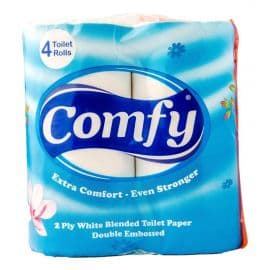 Comfy 2ply White Tissue Roll 12x4Pack - Bulkbox Wholesale