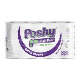 Poshy Roll Poa Toilet Tissue Unwrapped Pink 4x10s - Bulkbox Wholesale