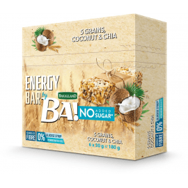 Bakalland - Ba! Bar No Sugar Coconut & Chia  25x30g - Bulkbox Wholesale