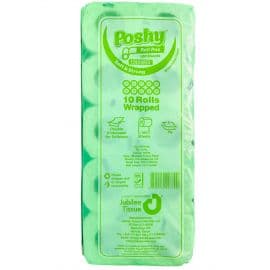 Poshy Roll Poa Toilet Tissue Unwrapped Green 4x10s - Bulkbox Wholesale