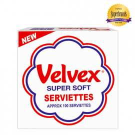 Velvex White Plain Serviettes 12x100 Sheets - Bulkbox Wholesale