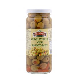 Santa Maria Green Olives Stuffed with Pimento 12x340g - Bulkbox Wholesale