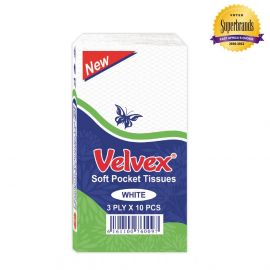 Velvex Scented White Pocket Tissue 10 Sheets - 12 Outers - Bulkbox Wholesale