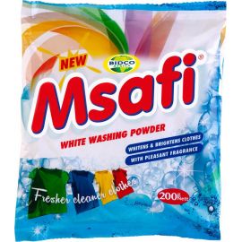 Msafi White Washing Powder  Sachet 24x200g - Bulkbox Wholesale