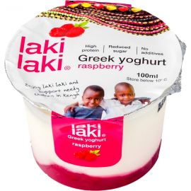 Laki Laki Greek Yoghurt Raspberry 12x100ml - Bulkbox Wholesale