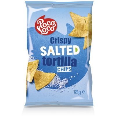POCO LOCO TORTILLA CHIPS CRISPY SALTED 10X125G - Bulkbox Wholesale