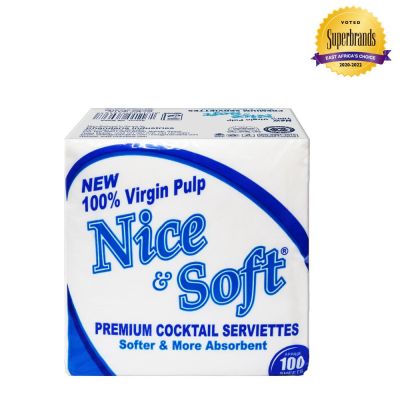 NICE & SOFT WHITE PLAIN SERVIETTES 100 SHEETS - Bulkbox Wholesale