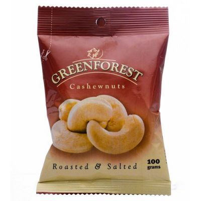GREENFOREST ROASTED & SALTED CASHEWNUTS 12X100G - Bulkbox Wholesale